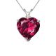 Diamond Heart CZ Ruby Gemstone Pendant 14K Gold