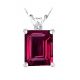 Diamond Emerald CZ Ruby Gemstone Pendant 14K Gold