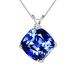 0.01 Carat Diamond Cushion CZ Sapphire Gemstone Pendant 14K Gold