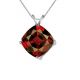 8mm Cushion CZ Garnet Birthstone Gemstone Pendant Necklace 14K Gold