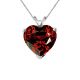 Heart CZ Garnet Birthstone Gemstone Pendant Necklace 14K Gold