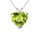 Heart CZ Peridot Birthstone Gemstone Pendant Necklace 14K Gold