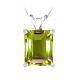 Emerald CZ Peridot Birthstone Gemstone Pendant Necklace 14K Gold