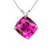 8mm Cushion CZ Pink Topaz Birthstone Gemstone Pendant 14K Gold