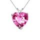 Heart CZ Pink Topaz Birthstone Gemstone Pendant Necklace 14K Gold