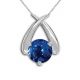 Solitaire Blue Topaz Birthstone Pendant Necklace 14K Gold