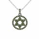 0.6 Carat Green Diamond Star David Pendant Necklace Chain 14K Gold