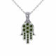 0.25 Carat Green Diamond Hand Of God Pendant Necklace Chain 14K Gold