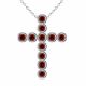 0.55 Carat Red Diamond Cross Pendant Necklace Chain 14K Gold