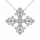 0.5 Carat Fancy Real Diamond Byzantine Cross Pendant + Chain 14K Gold