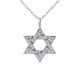 1.08 Carat Fancy Real G-H Diamond Star David Pendant Necklace + Chain 14K Gold