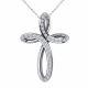 0.62 Carat Fancy Real Diamond Infinity Cross Pendant + Chain 14K Gold