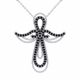 0.35 Carat Black Diamond Angel Cross Pendant Necklace Chain