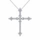 0.49 Carat Fancy Real Diamond 
Cross Pendant Necklace + Chain 14K Gold