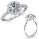 Round E-F Diamond Engagement Bridal Halo Couple Ring Set