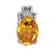 Oval Citrine I1 Diamond Three Hearts Love Pendant 14K Gold