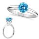 BlueTopaz GemStone Solitaire Fine 14K Gold Promises Ring