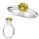 Citrine Gem Stone Solitaire Fine 14K Gold Promises Ring