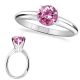 PinkTopaz GemStone Solitaire Fine 14K Gold Promises Ring