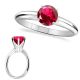 Ruby Birth Gem Stone Solitaire Fine 14K Gold Bridal Ring