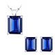 Emerald CZ Sapphire Birthstone Pendant Earring Set 14K Gold