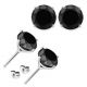 Black Real Diamond AAA  4 Prong Martini Solitaire Push Back Earrings